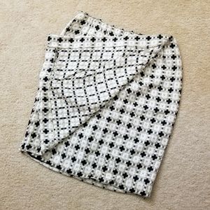 Mixture Knitted Faux-Wrap Skirt